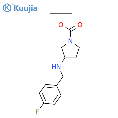1-Pyrrolidinecarboxylicacid, 3-[[(4-fluorophenyl)methyl]amino]-, 1,1-dimethylethyl ester structure