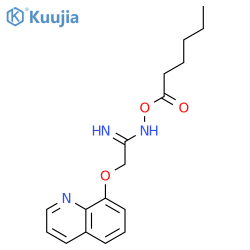 Ethanimidamide, N-[(1-oxohexyl)oxy]-2-(8-quinolinyloxy)- structure