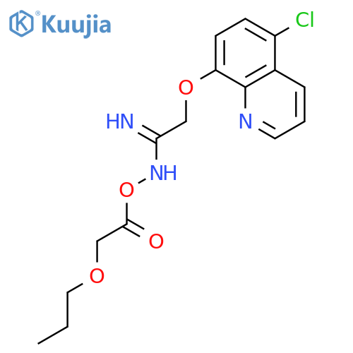 Ethanimidamide, 2-[(5-chloro-8-quinolinyl)oxy]-N-[(propoxyacetyl)oxy]- structure