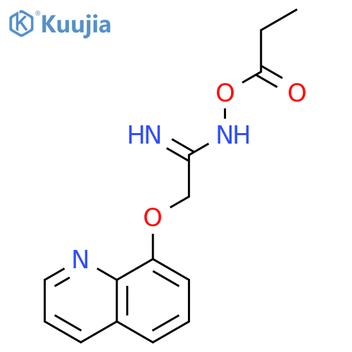 Ethanimidamide, N-(1-oxopropoxy)-2-(8-quinolinyloxy)- structure