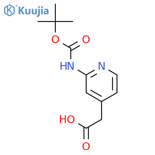 2-(2-{(tert-butoxy)carbonylamino}pyridin-4-yl)acetic acid structure