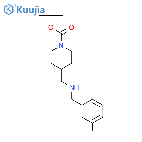 1-Piperidinecarboxylicacid, 4-[[[(3-fluorophenyl)methyl]amino]methyl]-, 1,1-dimethylethyl ester structure