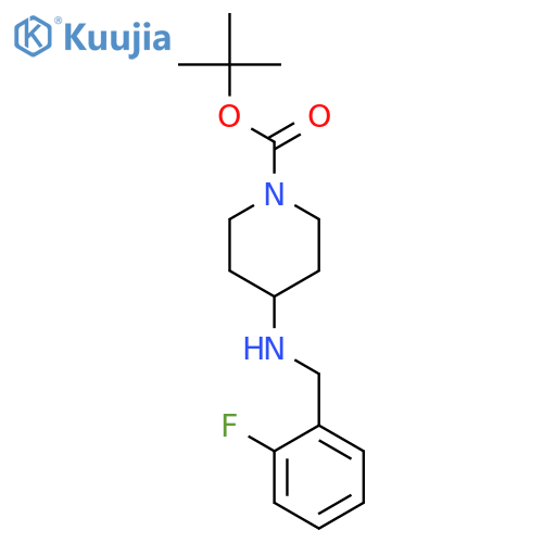 1-Piperidinecarboxylicacid, 4-[[(2-fluorophenyl)methyl]amino]-, 1,1-dimethylethyl ester structure