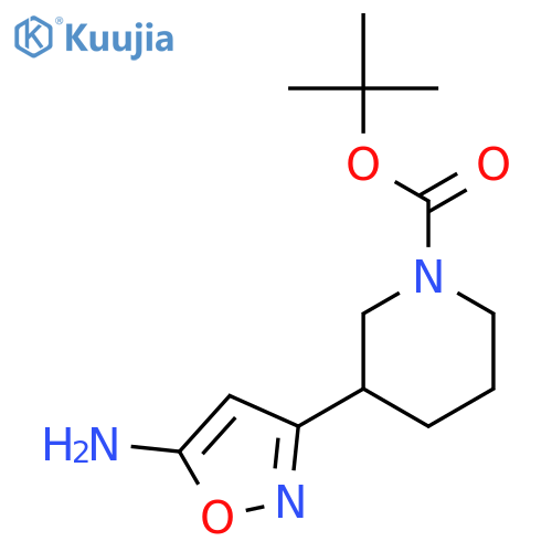 1-Piperidinecarboxylicacid, 3-(5-amino-3-isoxazolyl)-, 1,1-dimethylethyl ester structure