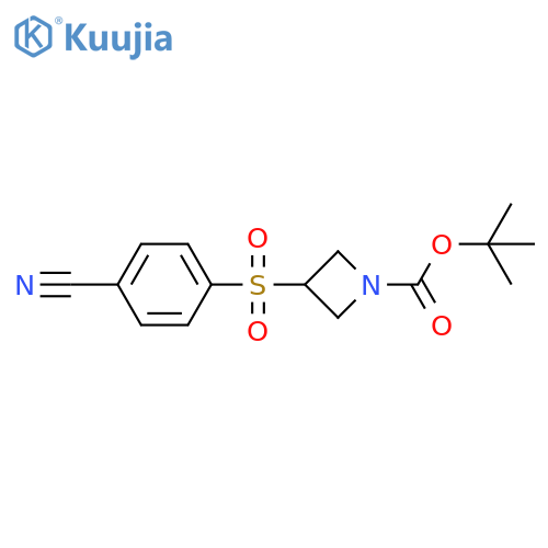 1-Azetidinecarboxylicacid, 3-[(4-cyanophenyl)sulfonyl]-, 1,1-dimethylethyl ester structure