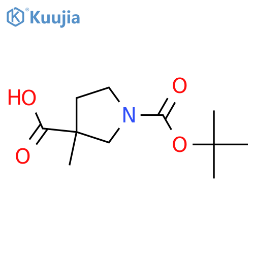 1-tert-butoxycarbonyl-3-methyl-pyrrolidine-3-carboxylic acid structure