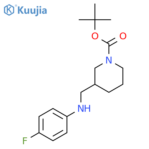 1-Piperidinecarboxylicacid, 3-[[(4-fluorophenyl)amino]methyl]-, 1,1-dimethylethyl ester structure