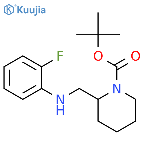 1-Piperidinecarboxylicacid, 2-[[(2-fluorophenyl)amino]methyl]-, 1,1-dimethylethyl ester structure