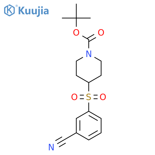 1-Piperidinecarboxylicacid, 4-[(3-cyanophenyl)sulfonyl]-, 1,1-dimethylethyl ester structure