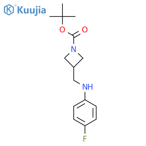 1-Azetidinecarboxylicacid, 3-[[(4-fluorophenyl)amino]methyl]-, 1,1-dimethylethyl ester structure