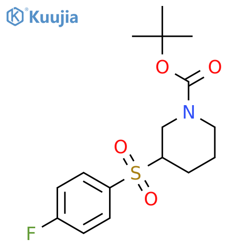 1-Piperidinecarboxylicacid, 3-[(4-fluorophenyl)sulfonyl]-, 1,1-dimethylethyl ester structure