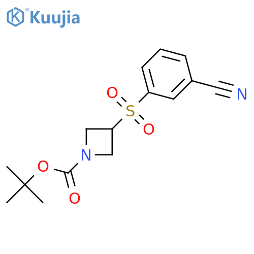 1-Azetidinecarboxylicacid, 3-[(3-cyanophenyl)sulfonyl]-, 1,1-dimethylethyl ester structure