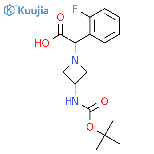 2-[3-(tert-butoxycarbonylamino)azetidin-1-yl]-2-(2-fluorophenyl)acetic acid structure