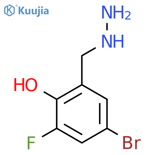 4-Bromo-2-fluoro-6-(hydrazinylmethyl)phenol structure