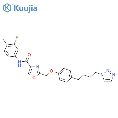 4-Oxazolecarboxamide,N-(3-fluoro-4-methylphenyl)-2-[[4-[4-(1H-1,2,3-triazol-1-yl)butyl]phenoxy]methyl]- structure