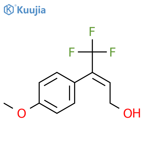 2-Buten-1-ol, 4,4,4-trifluoro-3-(4-methoxyphenyl)-, (2E)- structure
