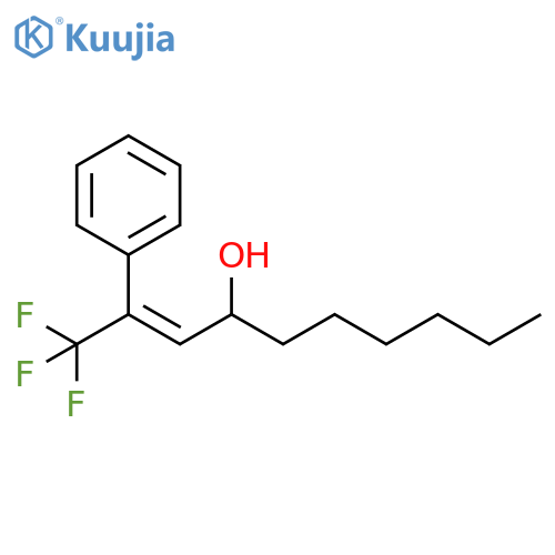 2-Decen-4-ol, 1,1,1-trifluoro-2-phenyl-, (2E)- structure