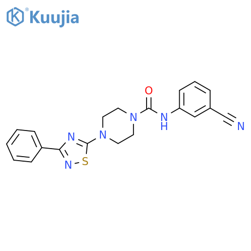 1-Piperazinecarboxamide,N-(3-cyanophenyl)-4-(3-phenyl-1,2,4-thiadiazol-5-yl)- structure