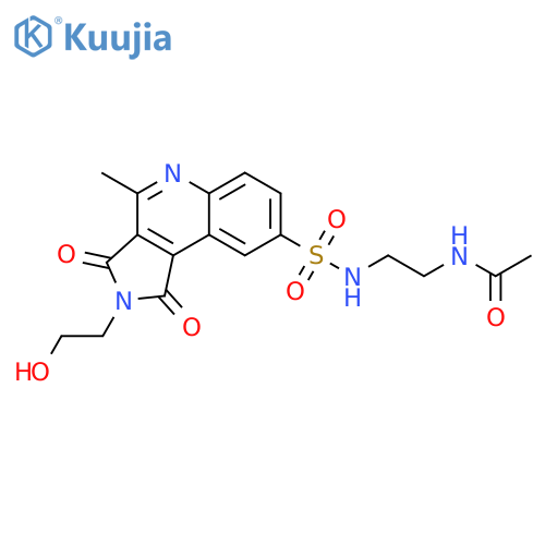 Acetamide,N-[2-[[[2,3-dihydro-2-(2-hydroxyethyl)-4-methyl-1,3-dioxo-1H-pyrrolo[3,4-c]quinolin-8-yl]sulfonyl]amino]ethyl]- structure