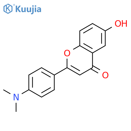 4H-1-Benzopyran-4-one, 2-[4-(dimethylamino)phenyl]-6-hydroxy- structure