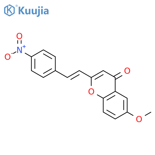 4H-1-Benzopyran-4-one, 6-methoxy-2-[2-(4-nitrophenyl)ethenyl]- structure