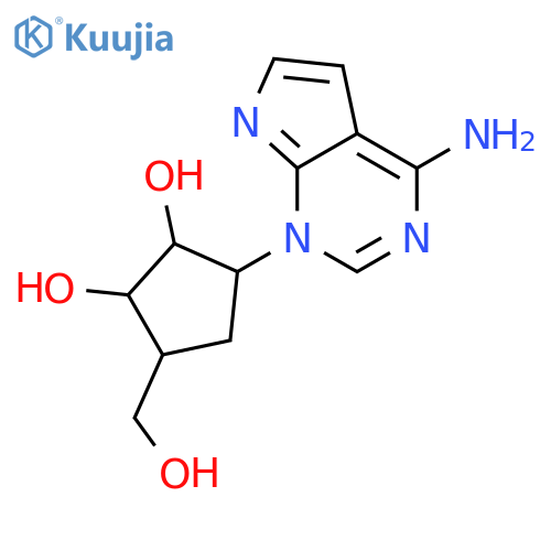 1,2-Cyclopentanediol,3-(4-amino-7H-pyrrolo[2,3-d]pyrimidin-7-yl)-5-(hydroxymethyl)-,(1R,2S,3R,5R)-rel- structure