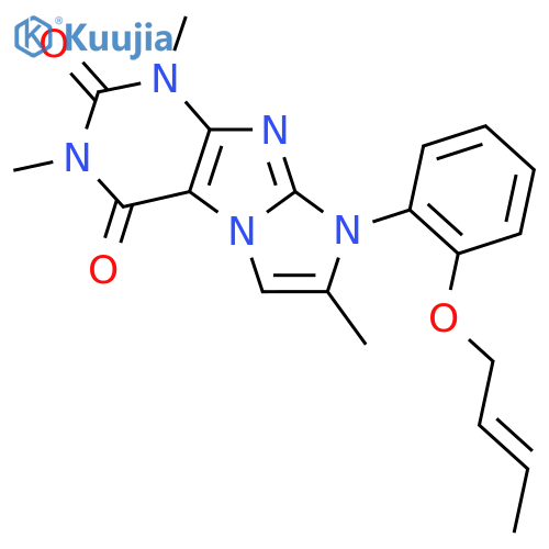 8-{2-(2E)-but-2-en-1-yloxyphenyl}-1,3,7-trimethyl-1H,2H,3H,4H,8H-imidazo1,2-gpurine-2,4-dione structure