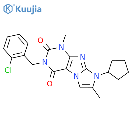 3-(2-chlorophenyl)methyl-8-cyclopentyl-1,7-dimethyl-1H,2H,3H,4H,8H-imidazo1,2-gpurine-2,4-dione structure