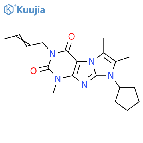 3-(2E)-but-2-en-1-yl-8-cyclopentyl-1,6,7-trimethyl-1H,2H,3H,4H,8H-imidazo1,2-gpurine-2,4-dione structure