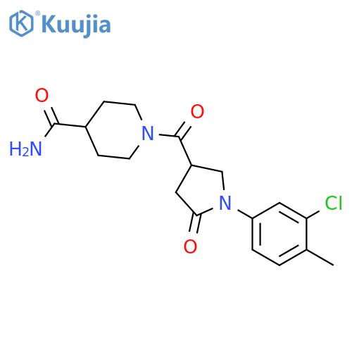 <br>1-{[1-(3-chloro-4-methylphenyl)-5-oxopyrrolidin-3-yl]carbonyl}piperidine-4- carboxamide structure