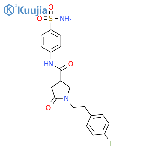 <br>1-[2-(4-fluorophenyl)ethyl]-5-oxo-N-(4-sulfamoylphenyl)pyrrolidine-3-carbox amide structure