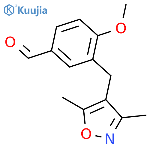 3-[(3,5-dimethyl-1,2-oxazol-4-yl)methyl]-4-methoxybenzaldehyde structure