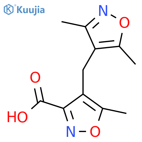 4-(3,5-Dimethylisoxazol-4-yl)methyl-5-methylisoxazole-3-carboxylic acid structure