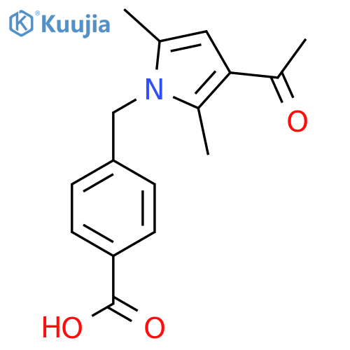 4-(3-Acetyl-2,5-dimethyl-pyrrol-1-ylmethyl)-benzoic acid structure