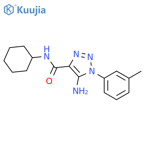 5-amino-N-cyclohexyl-1-(3-methylphenyl)-1H-1,2,3-triazole-4-carboxamide structure