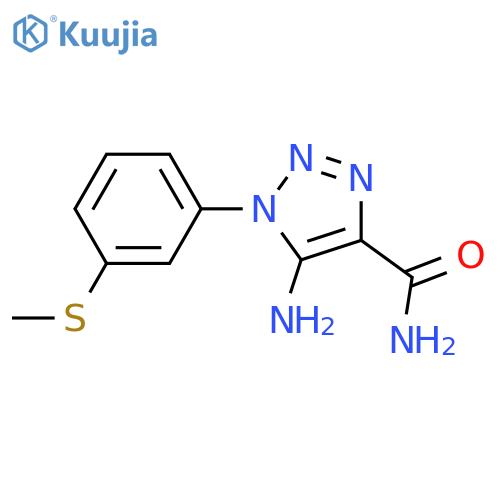 5-amino-1-(3-methylsulfanylphenyl)triazole-4-carboxamide structure