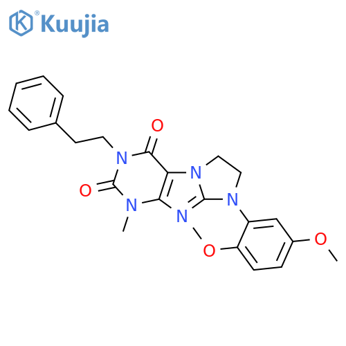 8-(2,5-dimethoxyphenyl)-1-methyl-3-(2-phenylethyl)-1H,2H,3H,4H,6H,7H,8H-imidazo1,2-gpurine-2,4-dione structure