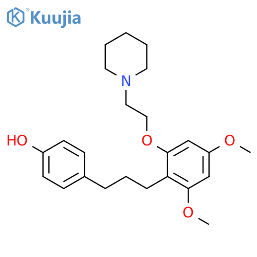 4-{3-[2,4-dimethoxy-6-(2-piperidin-1-ylethoxy)phenyl]propyl}phenol structure