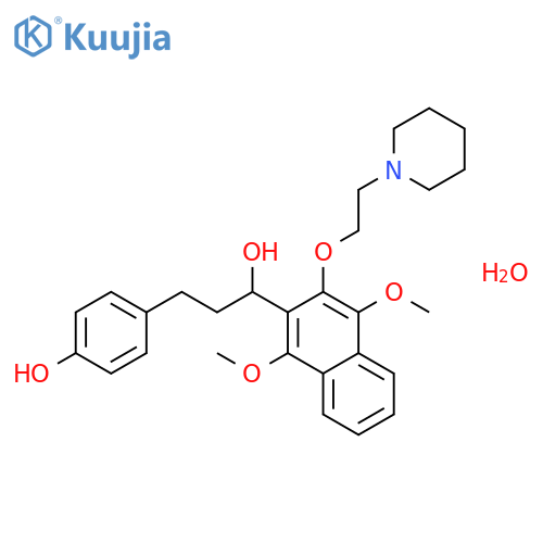 2-Naphthalenemethanol,a-[2-(4-hydroxyphenyl)ethyl]-1,4-dimethoxy-3-[2-(1-piperidinyl)ethoxy]- structure