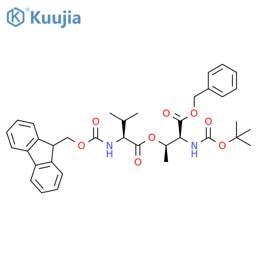 N-[(1,1-Dimethylethoxy)carbonyl]-O-[N-[(9H-fluoren-9-ylmethoxy)carbonyl]-L-valyl]-L-threonine phenylmethyl ester structure