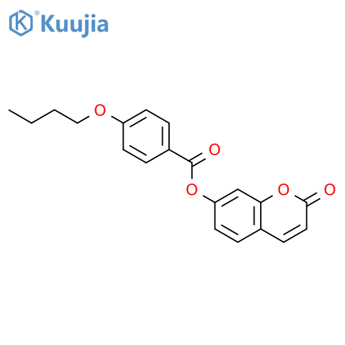 Benzoic acid, 4-butoxy-, 2-oxo-2H-1-benzopyran-7-yl ester structure