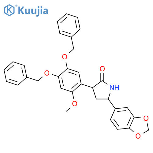 2-Pyrrolidinone,5-(1,3-benzodioxol-5-yl)-3-[2-methoxy-4,5-bis(phenylmethoxy)phenyl]-,trans- structure