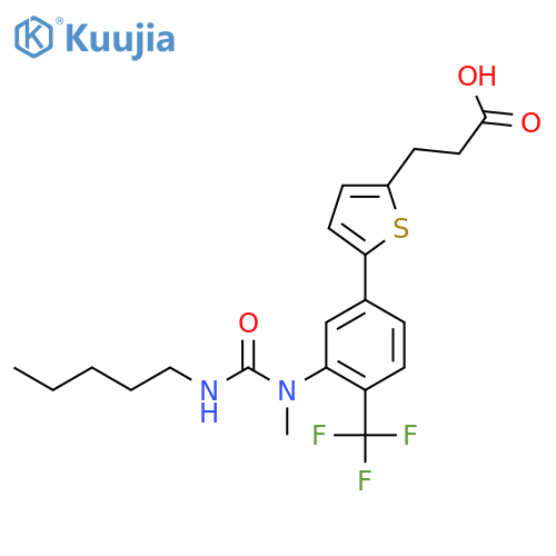 2-Thiophenepropanoic acid,5-[3-[methyl[(pentylamino)carbonyl]amino]-4-(trifluoromethyl)phenyl]- structure