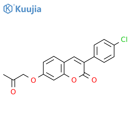 3-(4-chlorophenyl)-7-(2-oxopropoxy)-2H-chromen-2-one structure