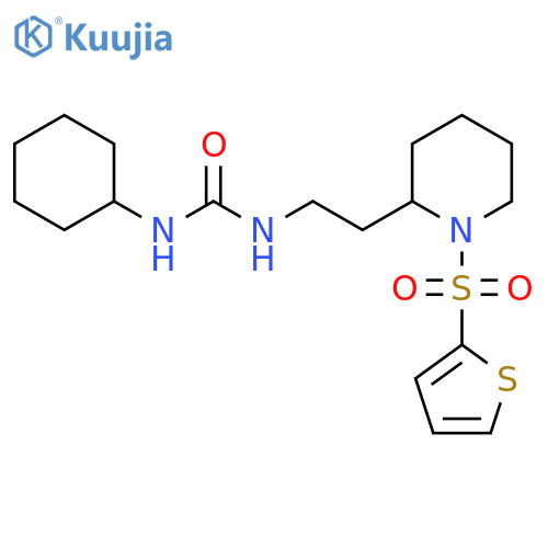 1-cyclohexyl-3-{2-1-(thiophene-2-sulfonyl)piperidin-2-ylethyl}urea structure