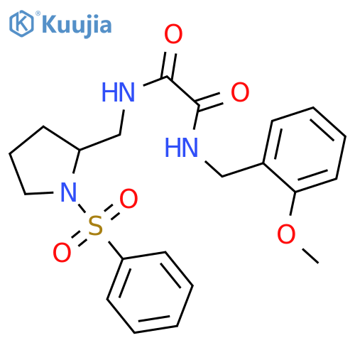N-{1-(benzenesulfonyl)pyrrolidin-2-ylmethyl}-N'-(2-methoxyphenyl)methylethanediamide structure