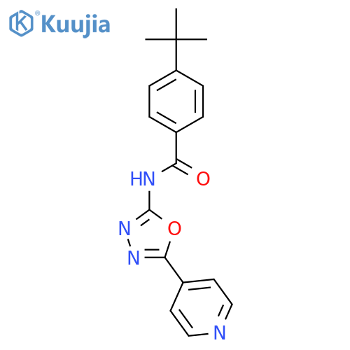 4-tert-butyl-N-5-(pyridin-4-yl)-1,3,4-oxadiazol-2-ylbenzamide structure