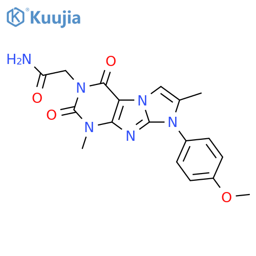 2-8-(4-methoxyphenyl)-1,7-dimethyl-2,4-dioxo-1H,2H,3H,4H,8H-imidazo1,2-gpurin-3-ylacetamide structure
