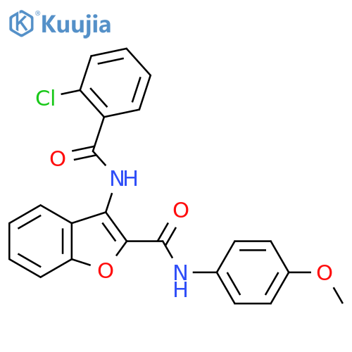 3-(2-chlorobenzamido)-N-(4-methoxyphenyl)-1-benzofuran-2-carboxamide structure
