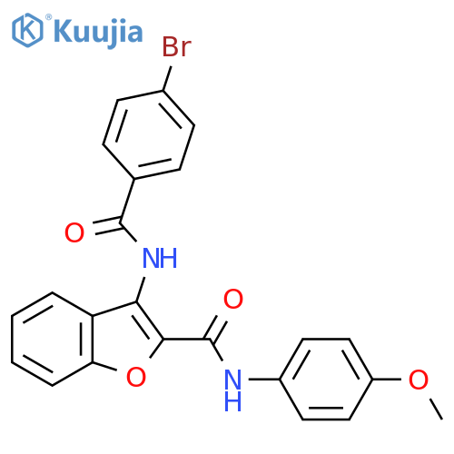 3-(4-bromobenzamido)-N-(4-methoxyphenyl)-1-benzofuran-2-carboxamide structure
